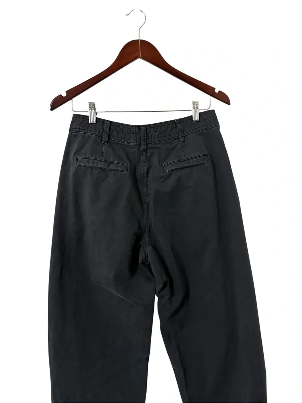 EVERLANE The Everywhere Barrel Cotton Linen Black Pants Trousers